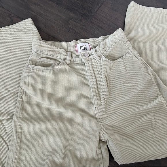 BDG Colorblock Corduroy Pants 25 Seafoam/Tan Y2K High Wide Streetwear - Picture 2 of 6